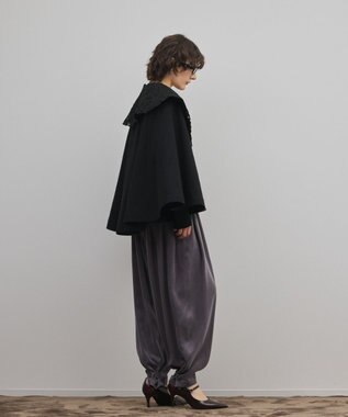 GRACE CONTINENTAL リネンオックスケープジャケット ブラック