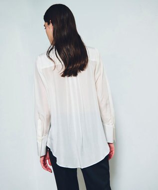 GRACE CONTINENTAL シルクコンビドレスシャツ ホワイト