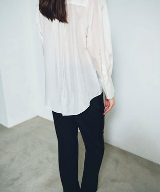 GRACE CONTINENTAL シルクコンビドレスシャツ ホワイト