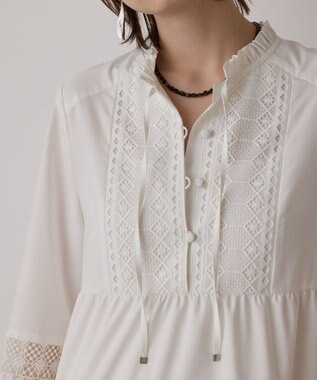 GRACE CONTINENTAL レースコンビワンピース ホワイト