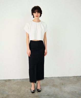 GRACE CONTINENTAL ラッセルメッシュスカート ブラック