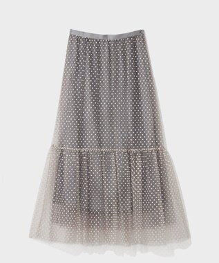 GRACE CONTINENTAL フロッキーチュールスカート グレー