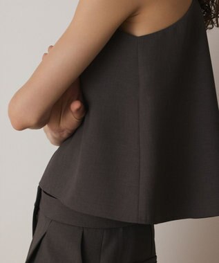 GRACE CONTINENTAL キャミ付レイヤードパンツ チャコール