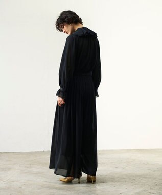 GRACE CONTINENTAL シアーラッフルカラーブラウス ブラック