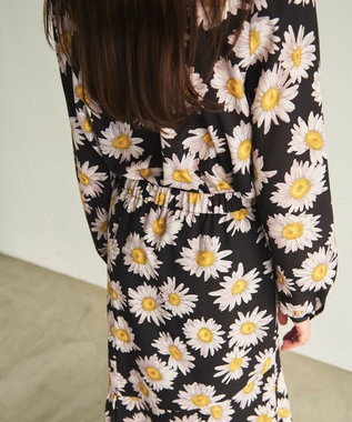 GRACE CONTINENTAL マーガレットフラワープリントスカート ブラック