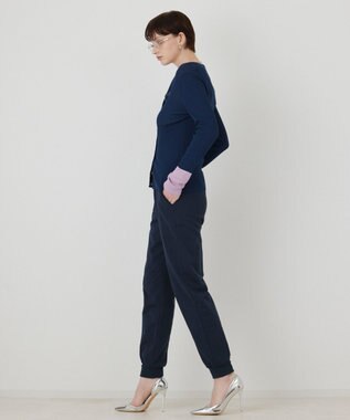 GRACE CONTINENTAL ロゴプリントスウェットパンツ ネイビー