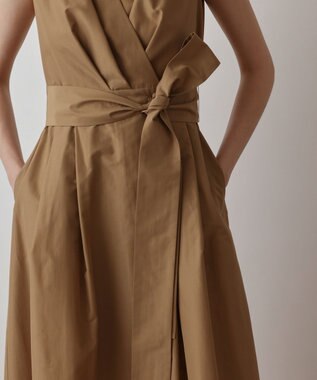 GRACE CONTINENTAL トリアセコットンワンピース キャメル