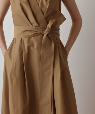 GRACE CONTINENTAL トリアセコットンワンピース キャメル