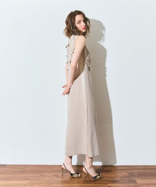GRACE CONTINENTAL リボンモチーフドレス ベージュ