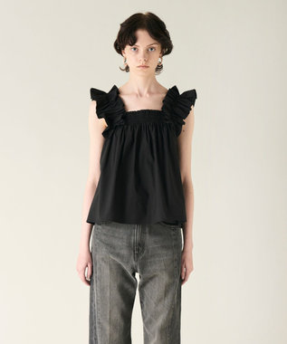 GRACE CONTINENTAL ショルダーフリルトップ ブラック