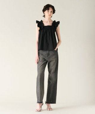 GRACE CONTINENTAL ショルダーフリルトップ ブラック