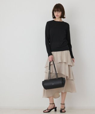 GRACE CONTINENTAL フレアティアードスカート ベージュ