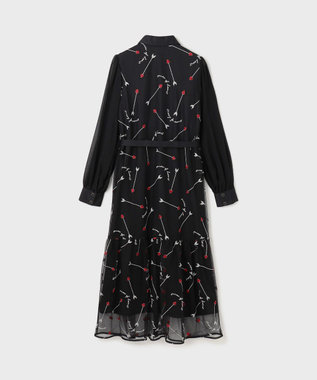 GRACE CONTINENTAL ハートアロー刺繍ワンピース ブラック