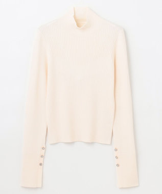 GRACE CONTINENTAL ビジューリブニットトップ ホワイト