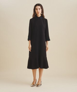 GRACE CONTINENTAL ダブルクロスドレス ブラック