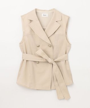 GRACE CONTINENTAL リネンタッチダブルブラウス ベージュ