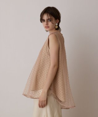 GRACE CONTINENTAL シアージャガードカットトップ ベージュ