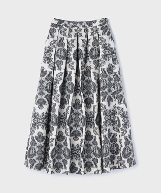 GRACE CONTINENTAL ダマスクジャガードタックスカート キナリ