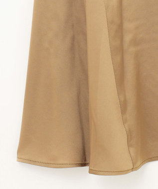 GRACE CONTINENTAL サテンミリタリーロングスカート カーキ