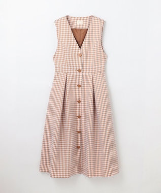 GRACE CONTINENTAL チェックジャンパースカート ベージュ