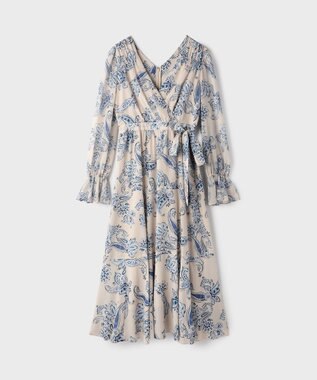 GRACE CONTINENTAL ペイズリーカシュクールワンピース ベージュ
