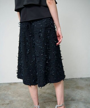 GRACE CONTINENTAL リボンヤーンフレアパンツ ブラック