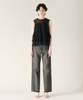 GRACE CONTINENTAL レースギャザートップ ブラック