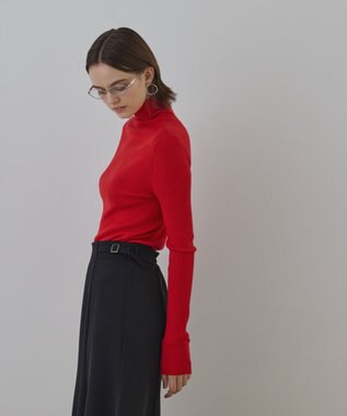 GRACE CONTINENTAL ウールハイゲージニットトップ レッド