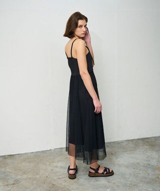 GRACE CONTINENTAL メッシュコンビキャミワンピース ブラック