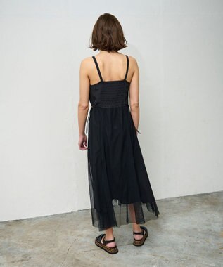 GRACE CONTINENTAL メッシュコンビキャミワンピース ブラック