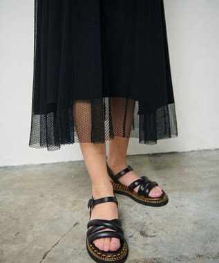 GRACE CONTINENTAL メッシュコンビキャミワンピース ブラック