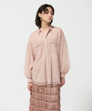 GRACE CONTINENTAL チュールレイヤードシャツ ベージュ