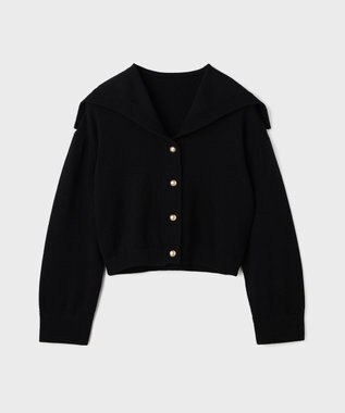 GRACE CONTINENTAL セーラーカラーニットトップ ブラック