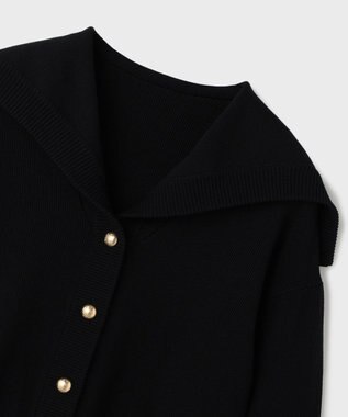 GRACE CONTINENTAL セーラーカラーニットトップ ブラック