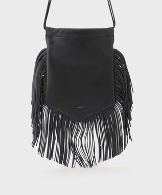 GRACE CONTINENTAL ORSETTO フリンジバッグ ブラック