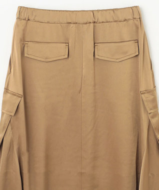 GRACE CONTINENTAL サテンミリタリーロングスカート カーキ