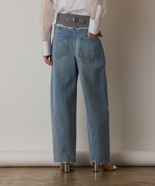 GRACE CONTINENTAL コンビデニムワイドパンツ グレー