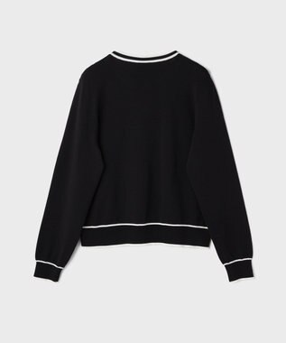 GRACE CONTINENTAL フラワープリントニットカーディガン ブラック