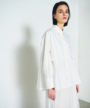 GRACE CONTINENTAL レイヤードドロストシャツ ホワイト