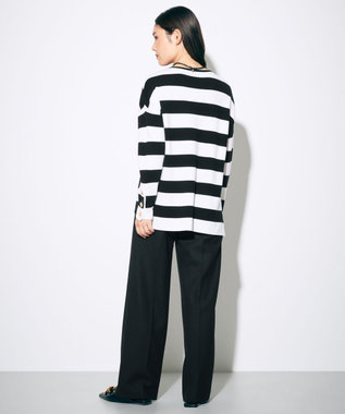 GRACE CONTINENTAL ウールストレッチセミワイドパンツ ブラック