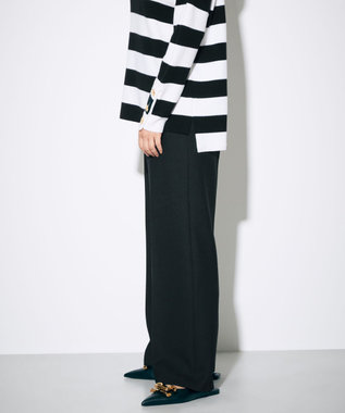 GRACE CONTINENTAL ウールストレッチセミワイドパンツ ブラック