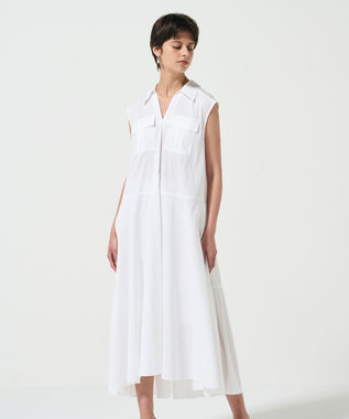 GRACE CONTINENTAL ティアードコンビシャツワンピース ホワイト