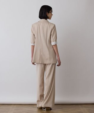 GRACE CONTINENTAL スラブストレッチタックパンツ ベージュ