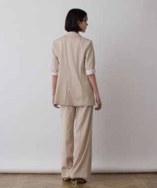 GRACE CONTINENTAL スラブストレッチタックパンツ ベージュ