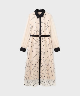 GRACE CONTINENTAL ハートアロー刺繍ワンピース ベージュ