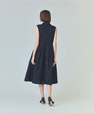 GRACE CONTINENTAL フラワージャガードテーラードレス ブラック