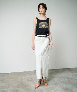 GRACE CONTINENTAL ラメニットノースリーブ ブラック