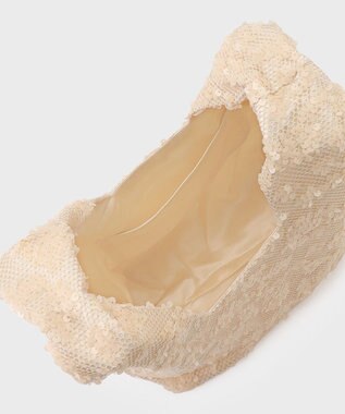 GRACE CONTINENTAL スパンコールマルシェバッグ ベージュ