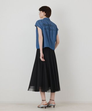 GRACE CONTINENTAL シアーデニムドルマントップ ブルー