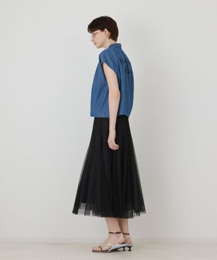 GRACE CONTINENTAL シアーデニムドルマントップ ブルー